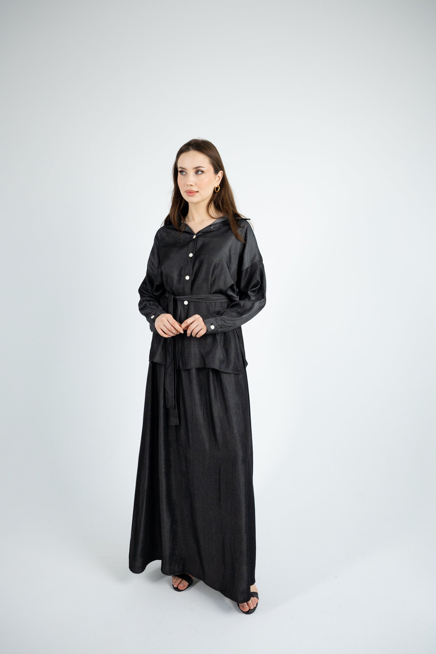 Relaxed Denim Jumpsuit - Black