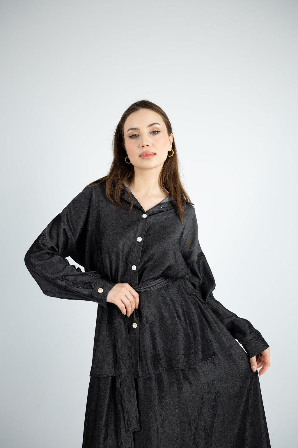 Relaxed Denim Jumpsuit - Black