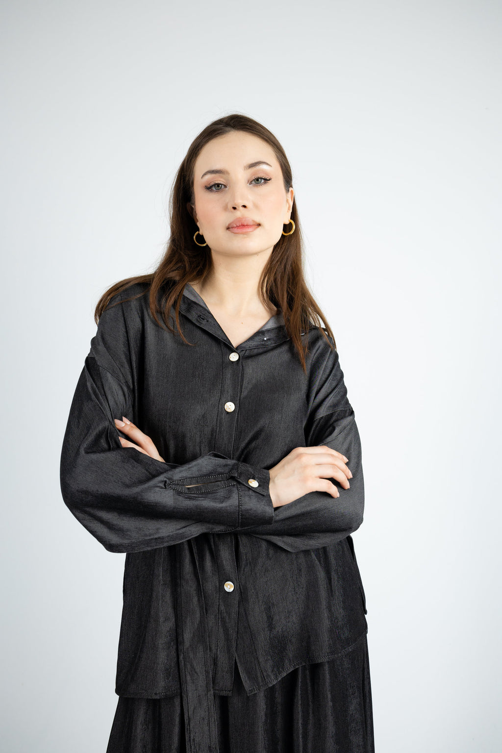 Relaxed Denim Jumpsuit - Black