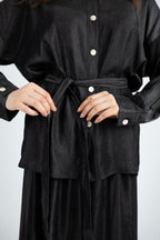Relaxed Denim Jumpsuit - Black