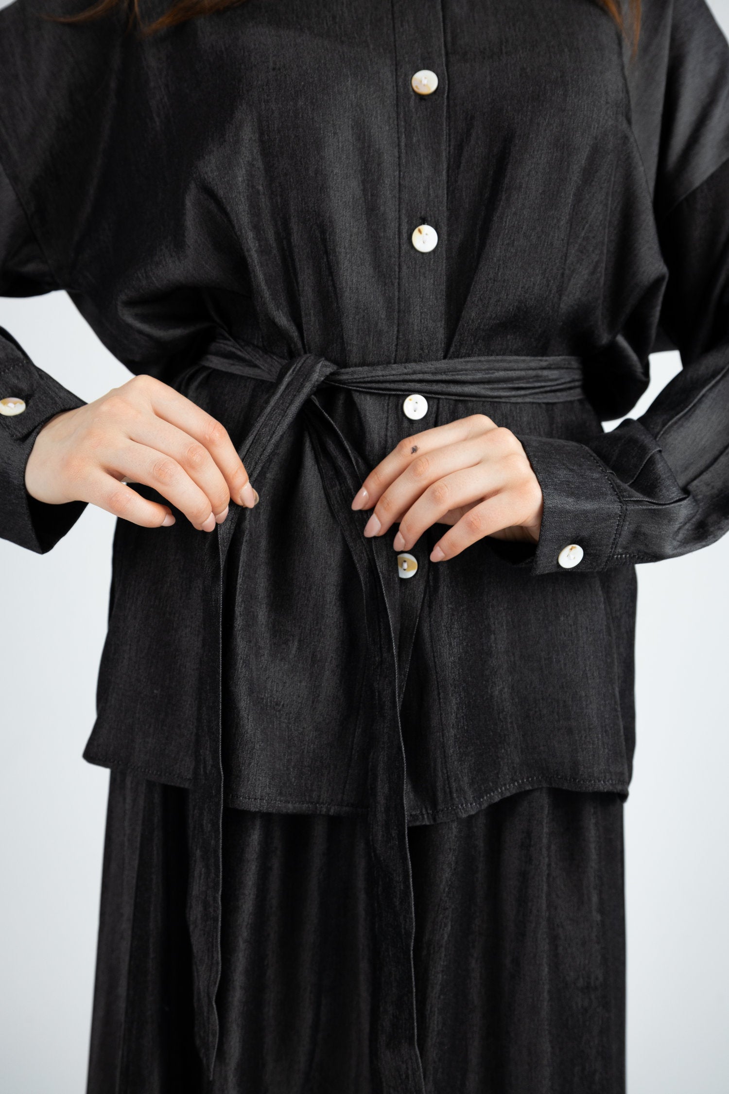 Relaxed Denim Jumpsuit - Black