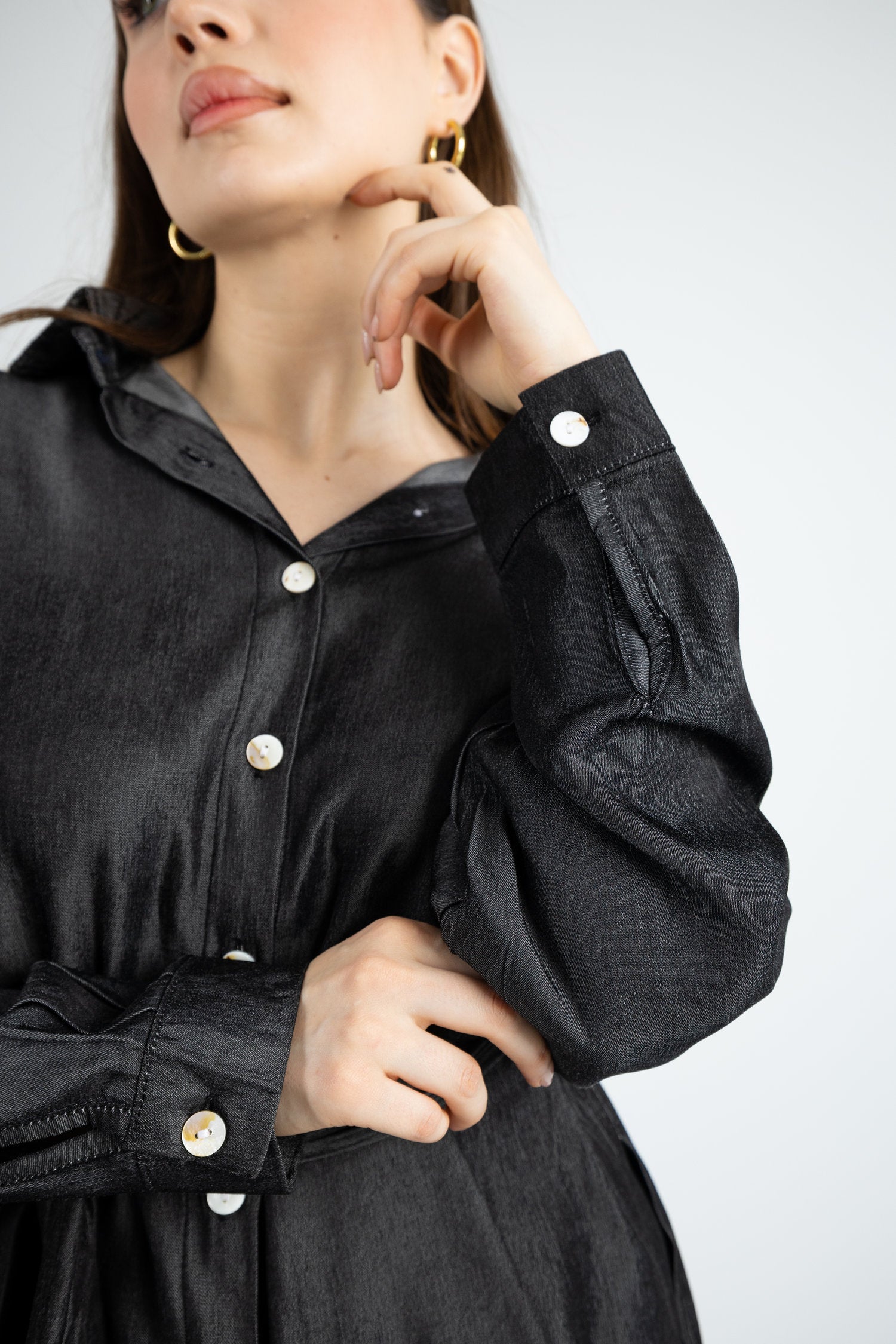Relaxed Denim Jumpsuit - Black