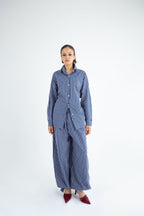 Striped Poplin Set - Blue
