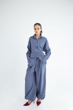 Striped Poplin Set - Blue