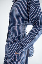 Striped Poplin Set - Blue