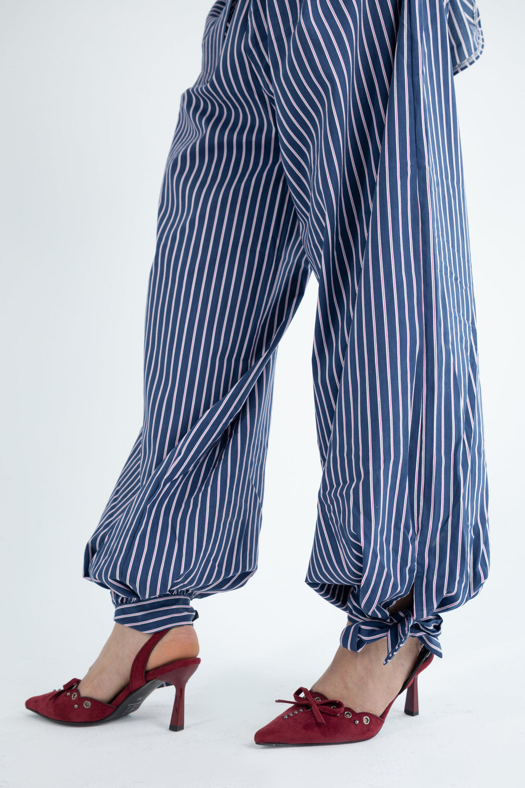 Striped Poplin Set - Blue
