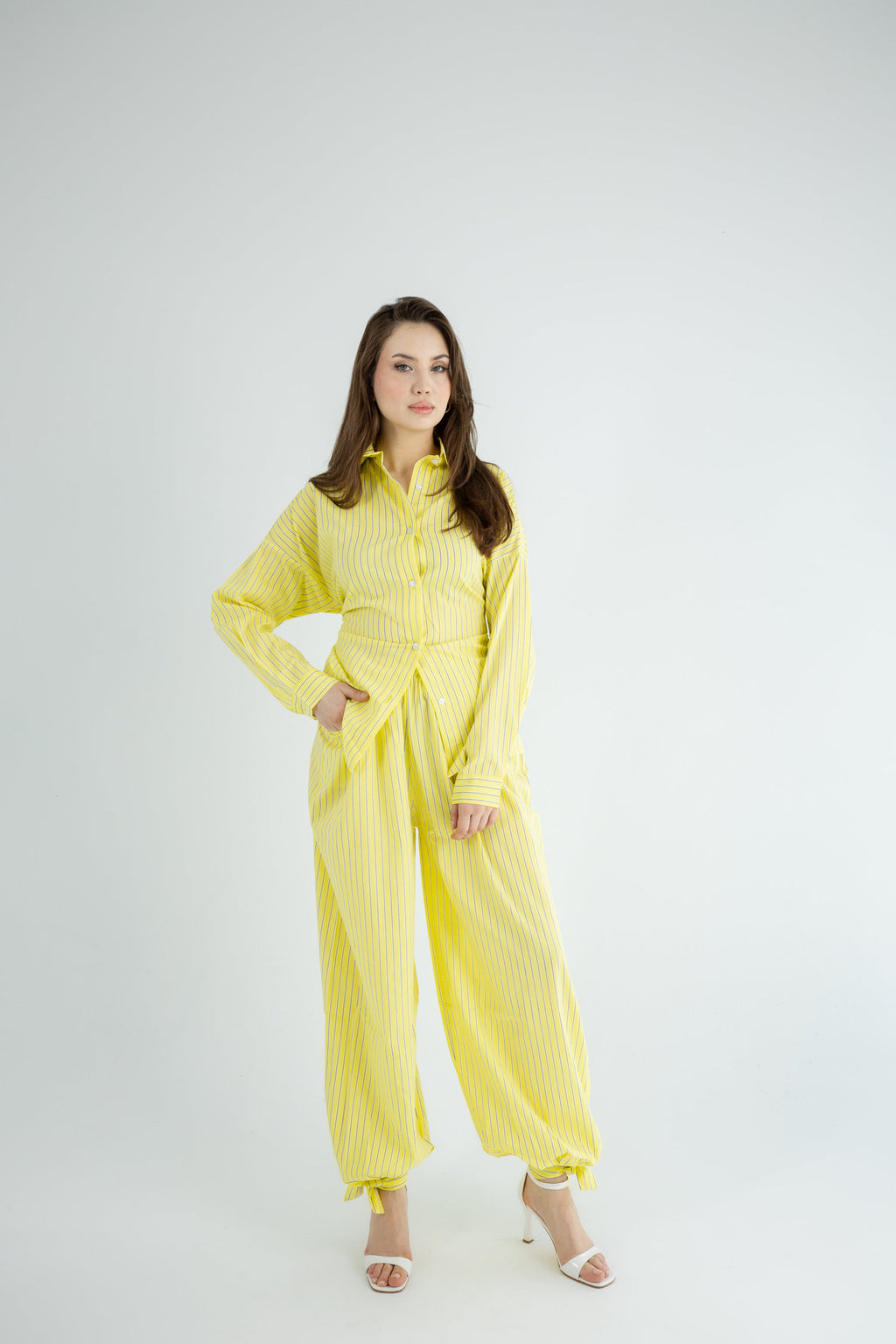 Striped Poplin Set - Yellow