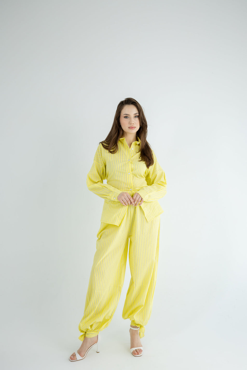 Striped Poplin Set - Yellow