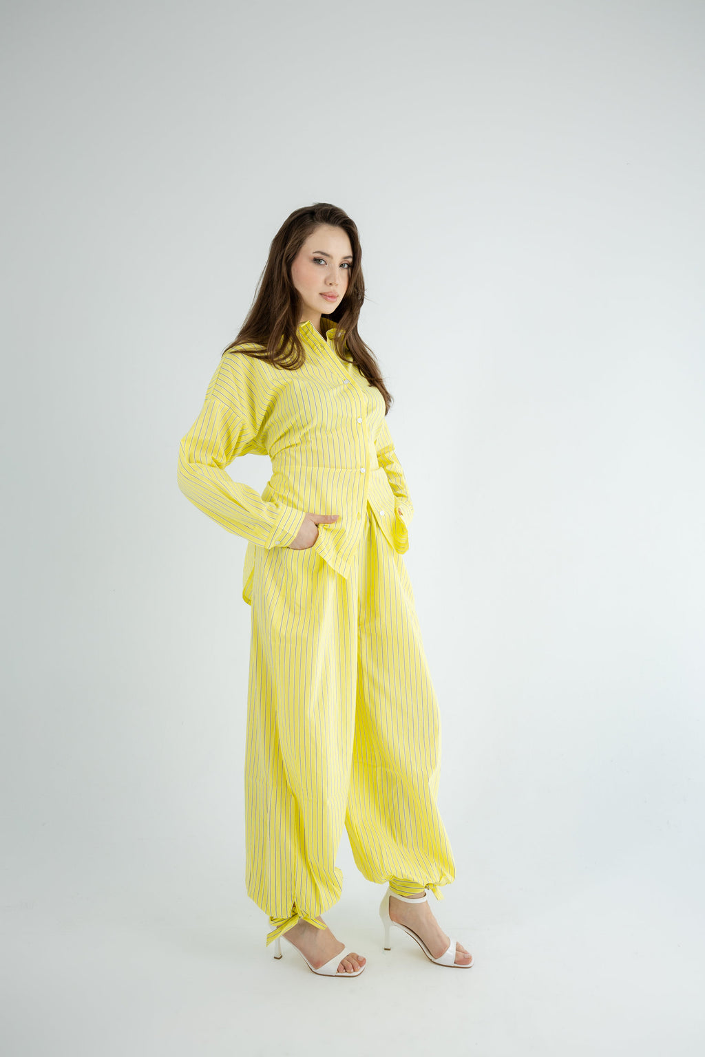 Striped Poplin Set - Yellow