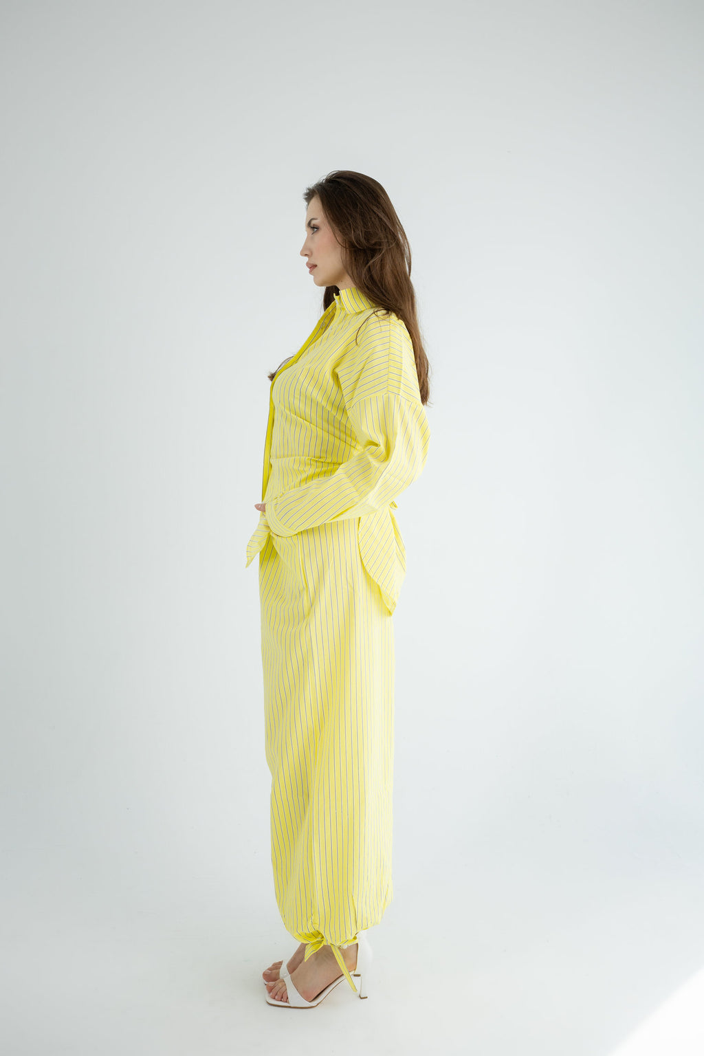 Striped Poplin Set - Yellow