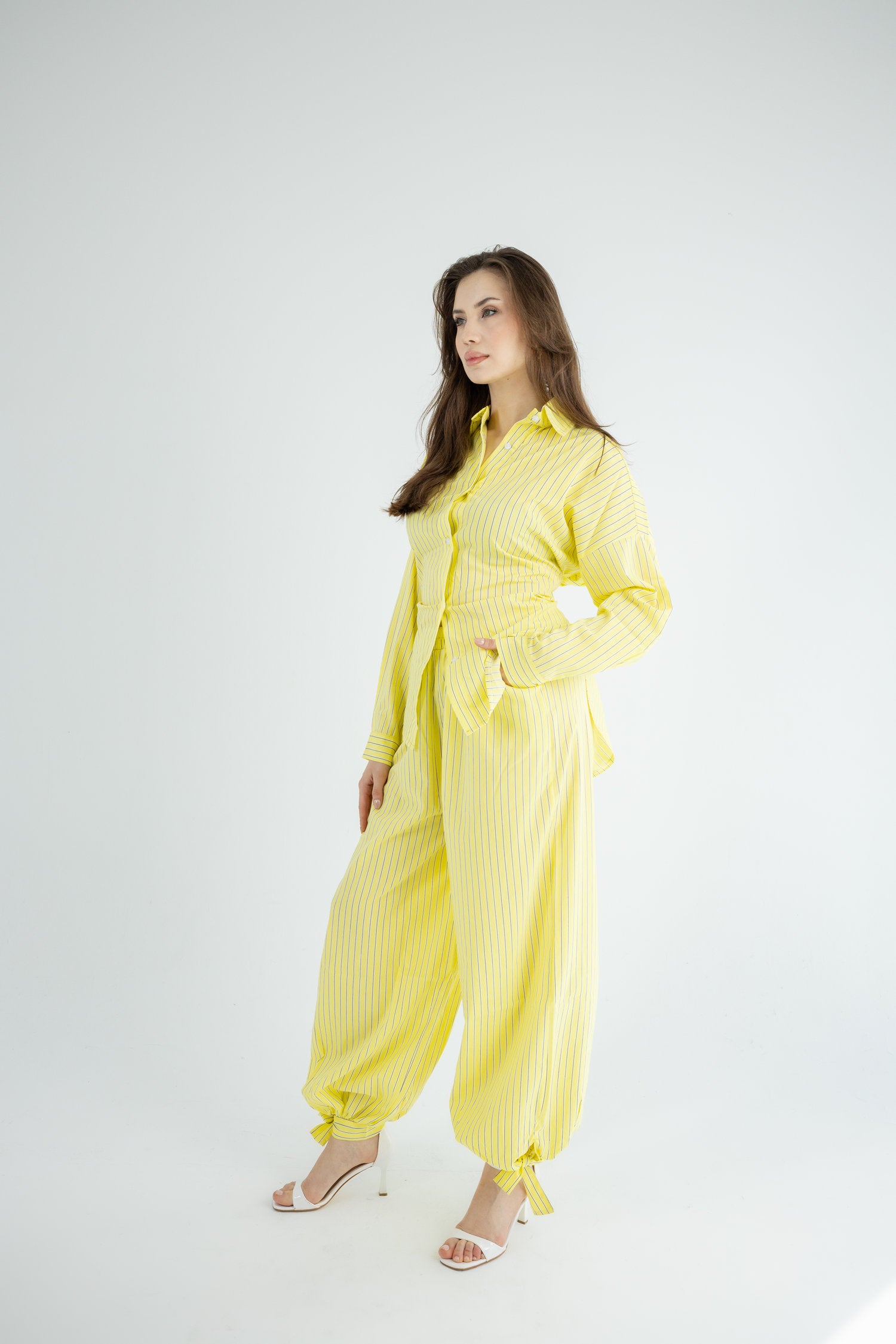 Striped Poplin Set - Yellow