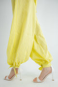 Striped Poplin Pants - Yellow