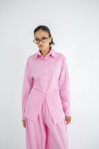 Striped Poplin Set - Pink
