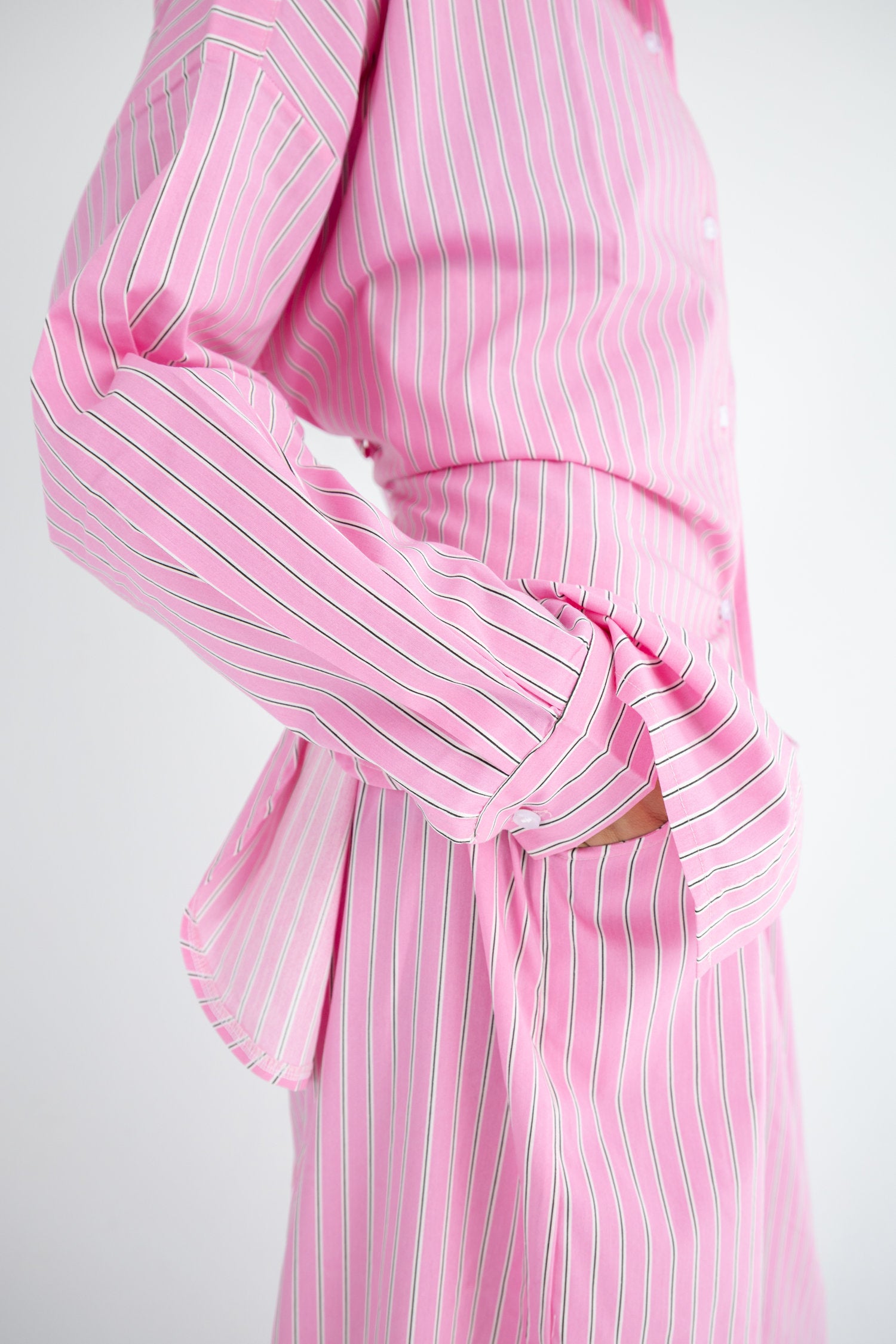 Striped Poplin Set - Pink