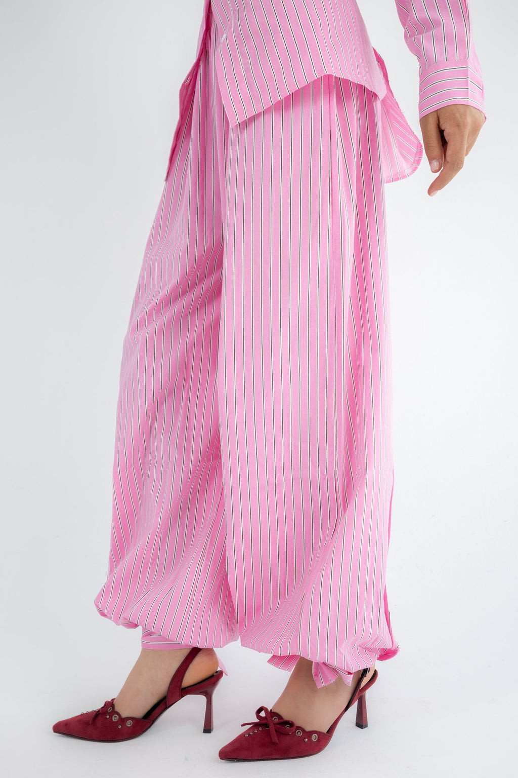 Striped Poplin Set - Pink