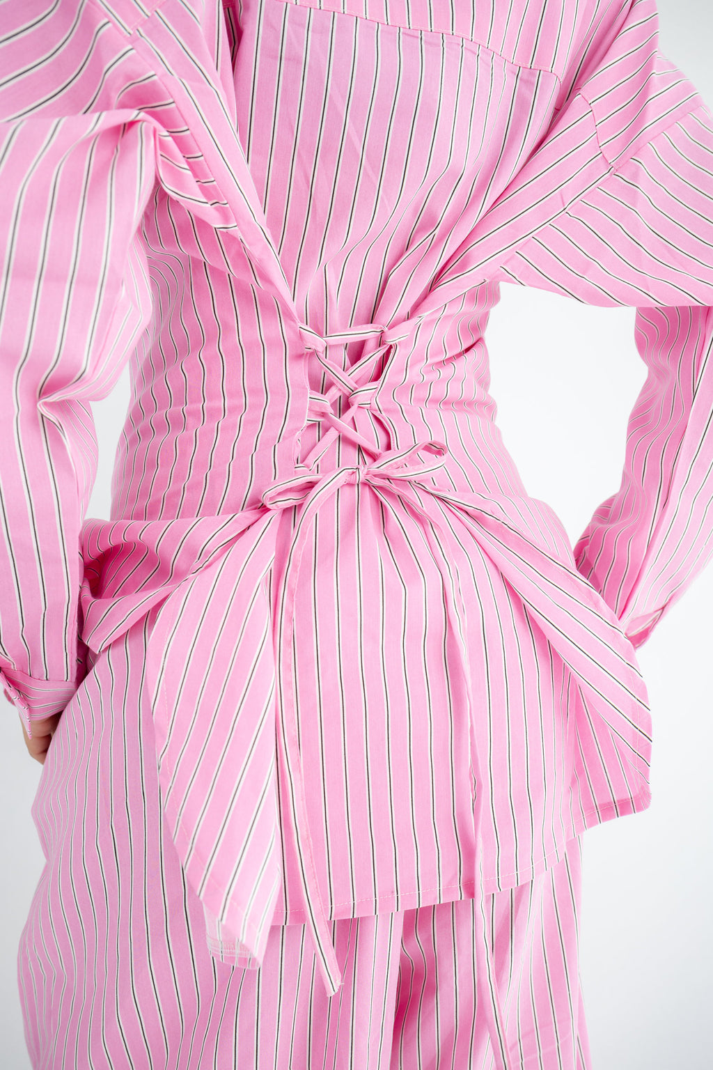Striped Poplin Set - Pink