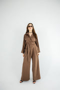 V-neck Copra Set - Brown