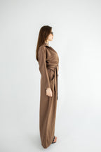 V-neck Copra Set - Brown