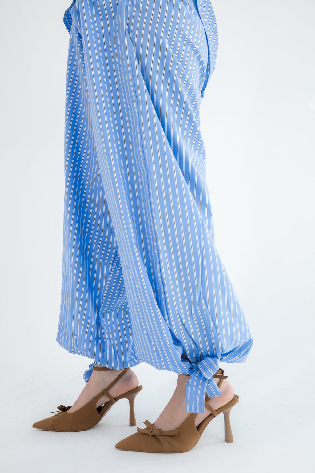 Striped Poplin Set - Baby Blue