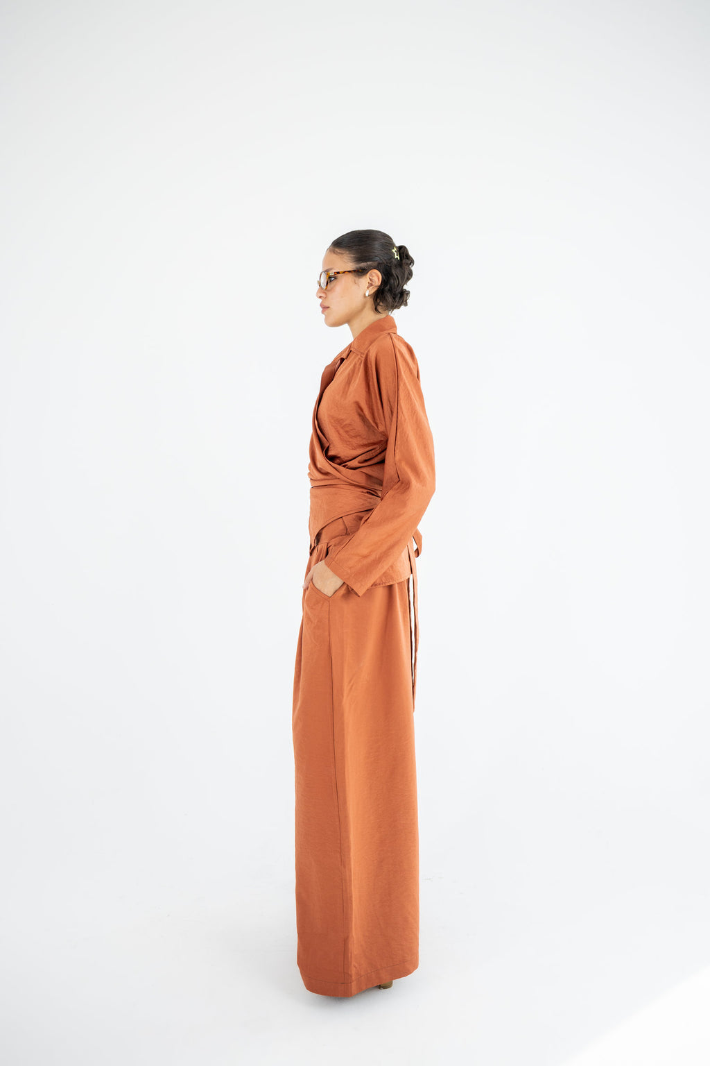 V-neck Copra Set - Orange
