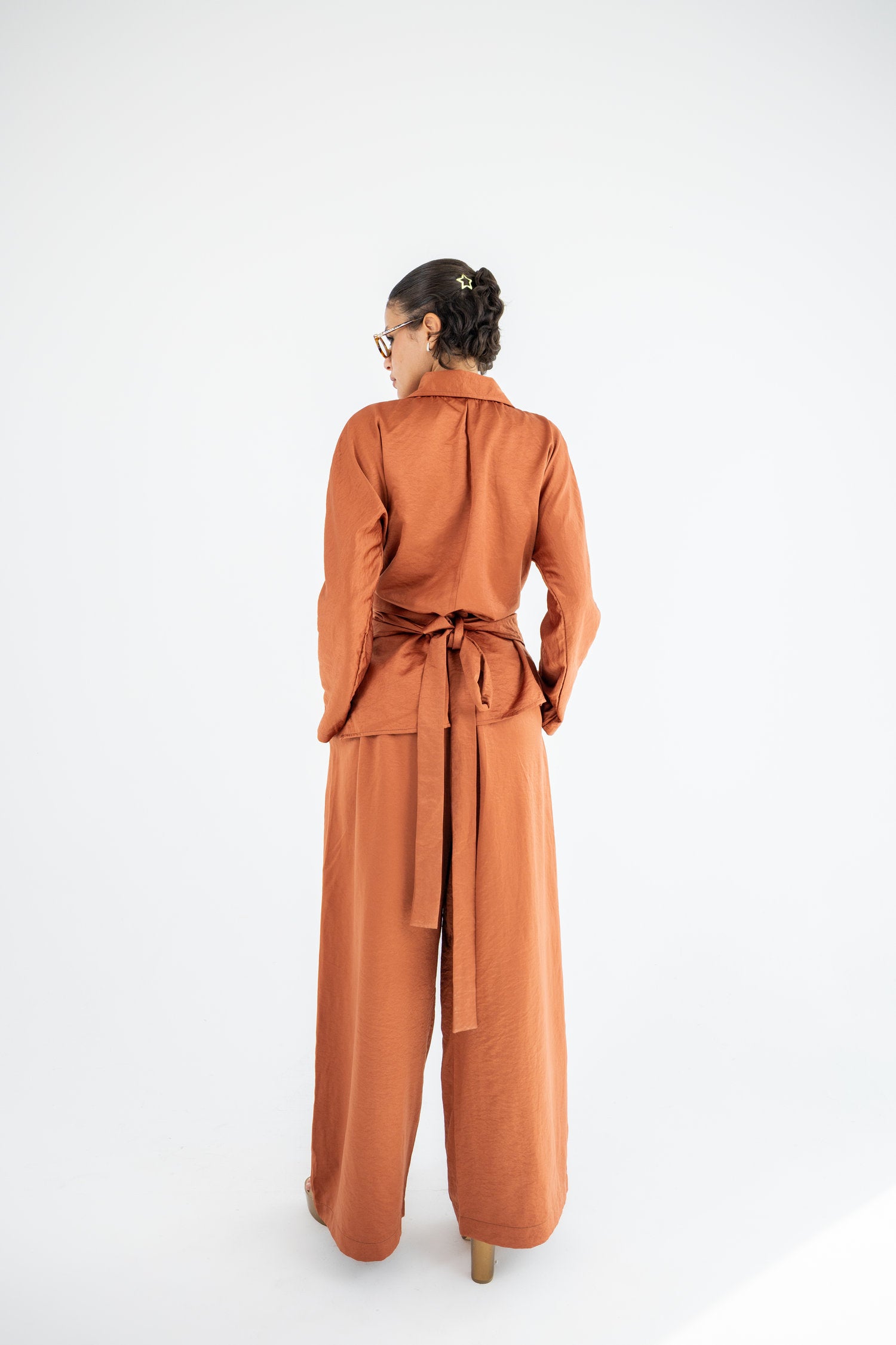 V-neck Copra Set - Orange