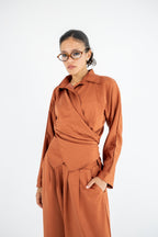 V-neck Copra Set - Orange