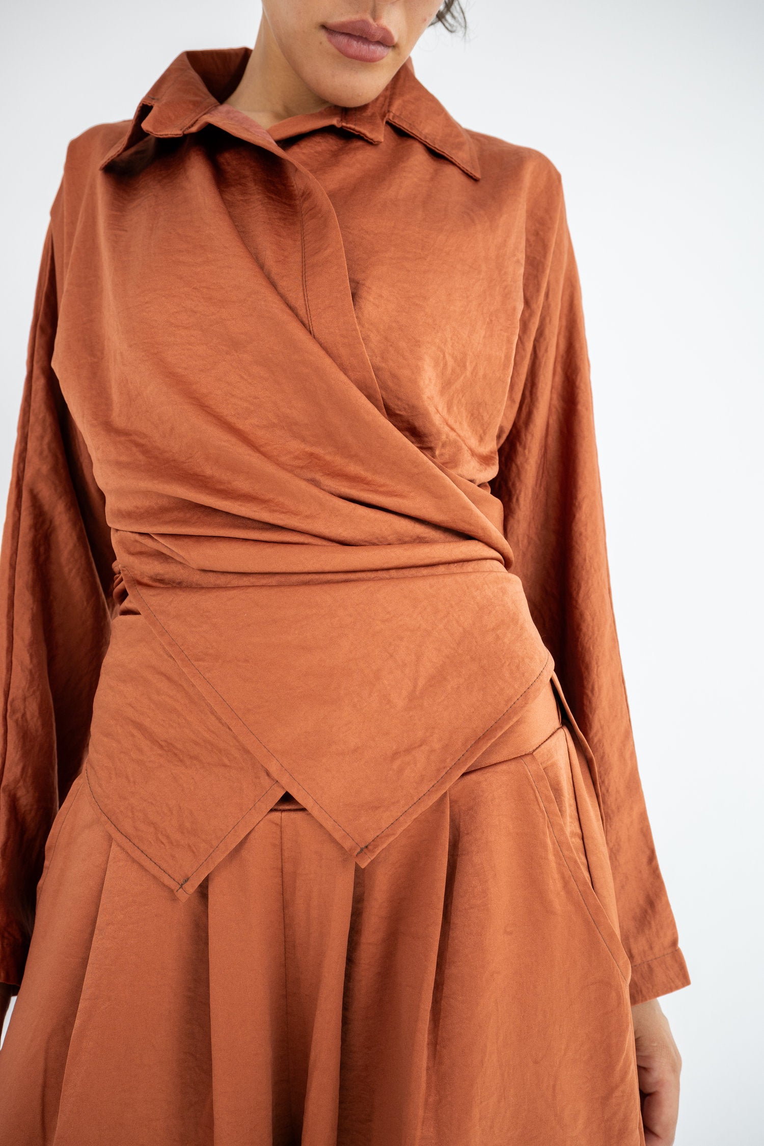 V-neck Copra Set - Orange
