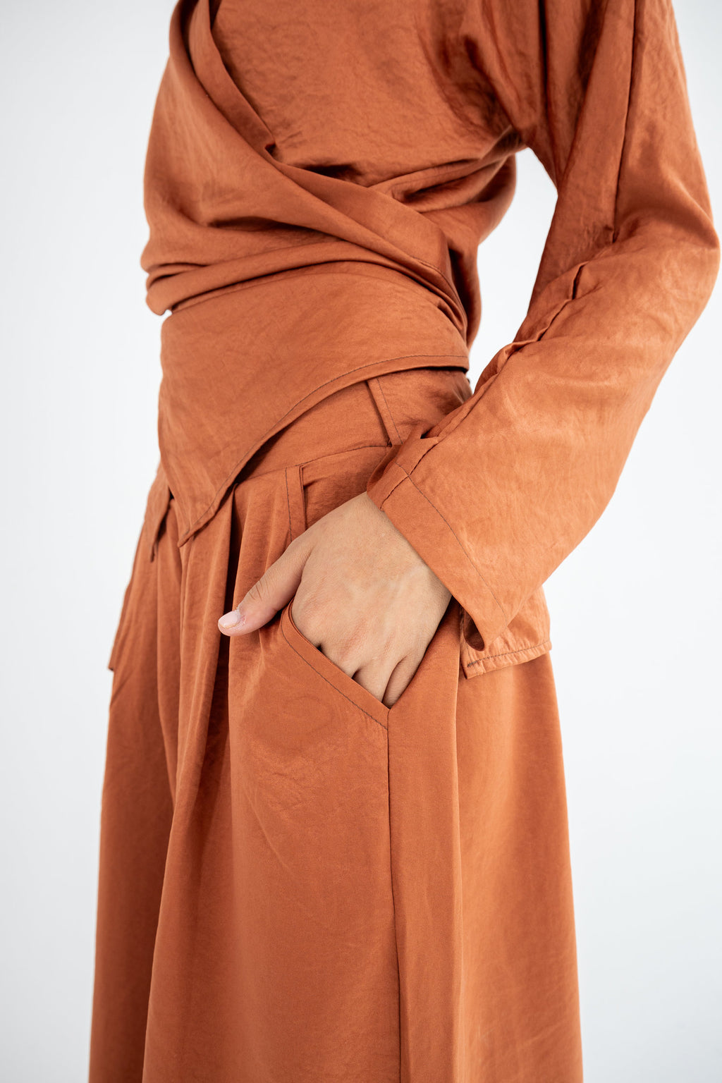 V-neck Copra Set - Orange