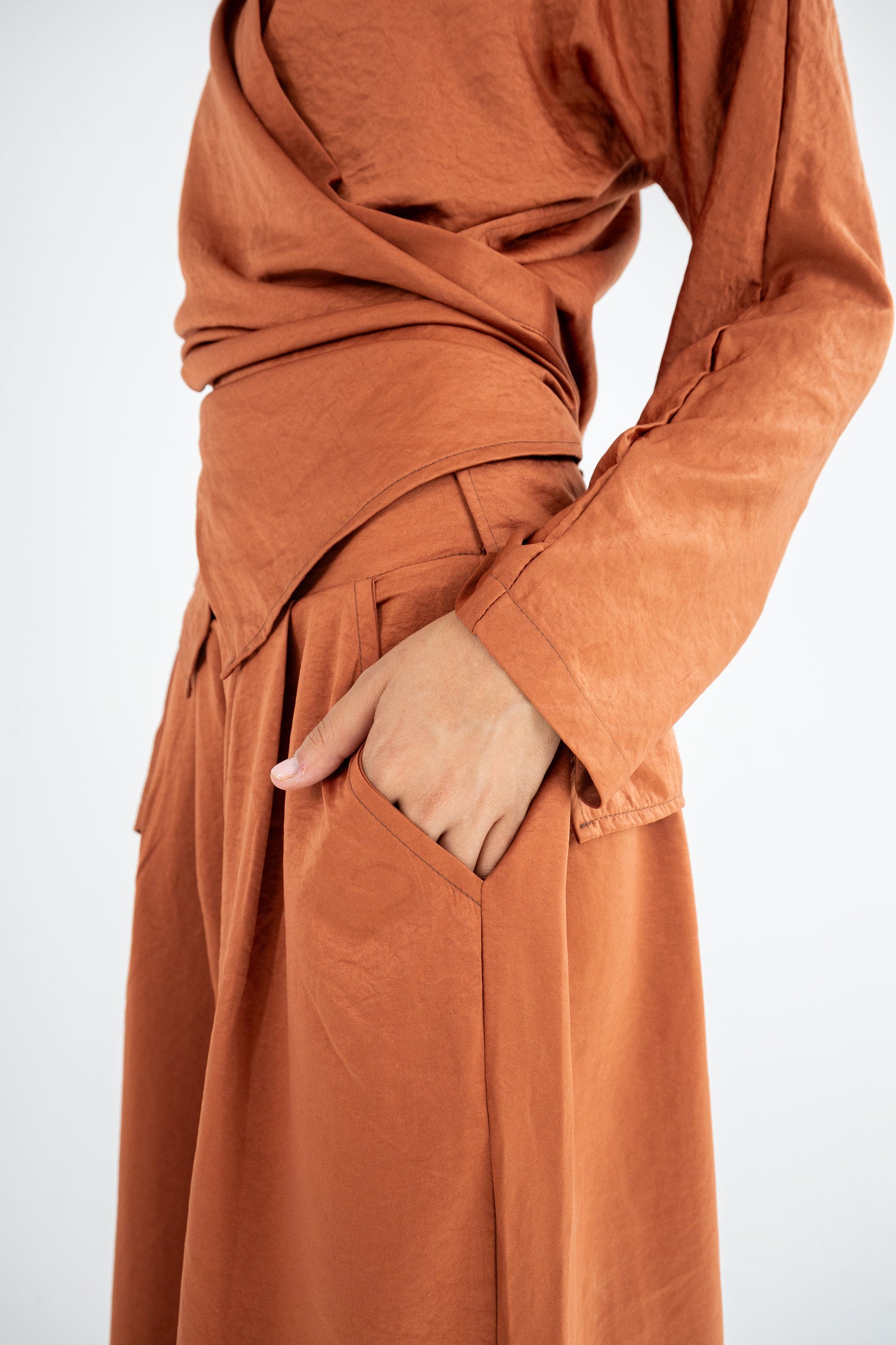 V-neck Copra Set - Orange