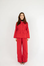 Structured Linen Set - Red
