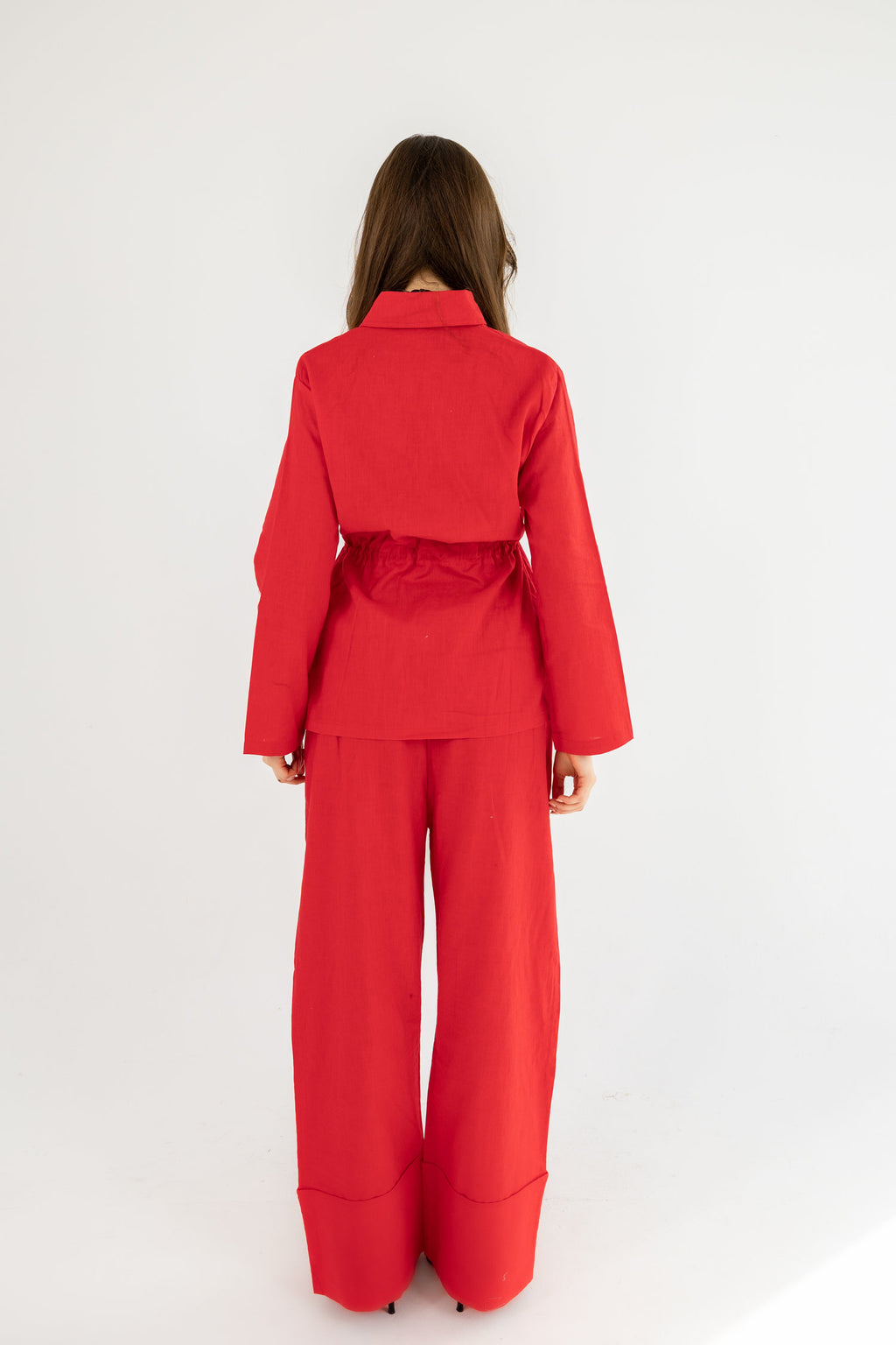 Structured Linen Set - Red