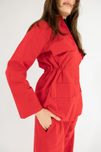 Structured Linen Set - Red
