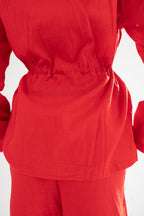 Structured Linen Set - Red