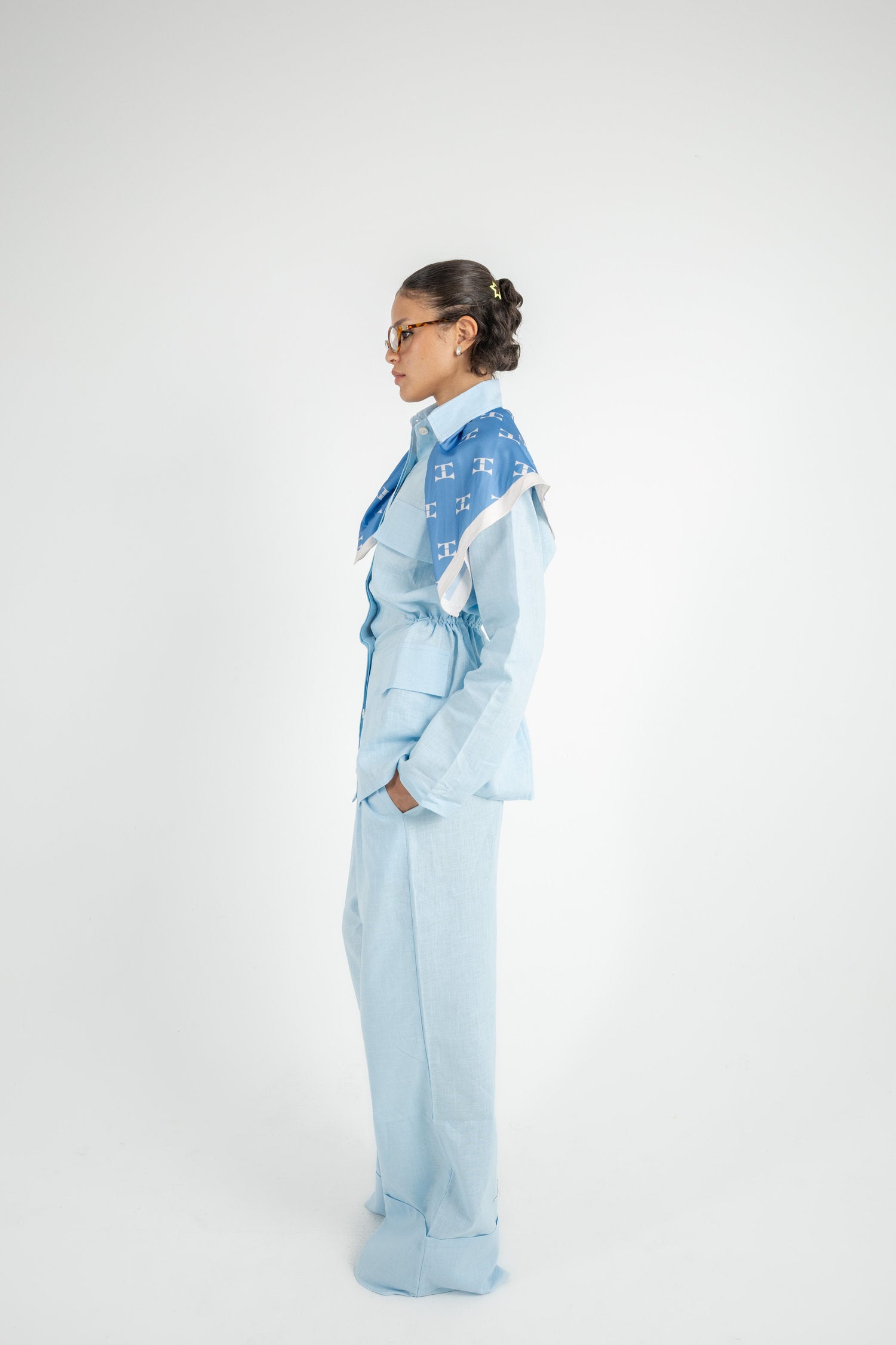 Structured Linen Set - Baby Blue
