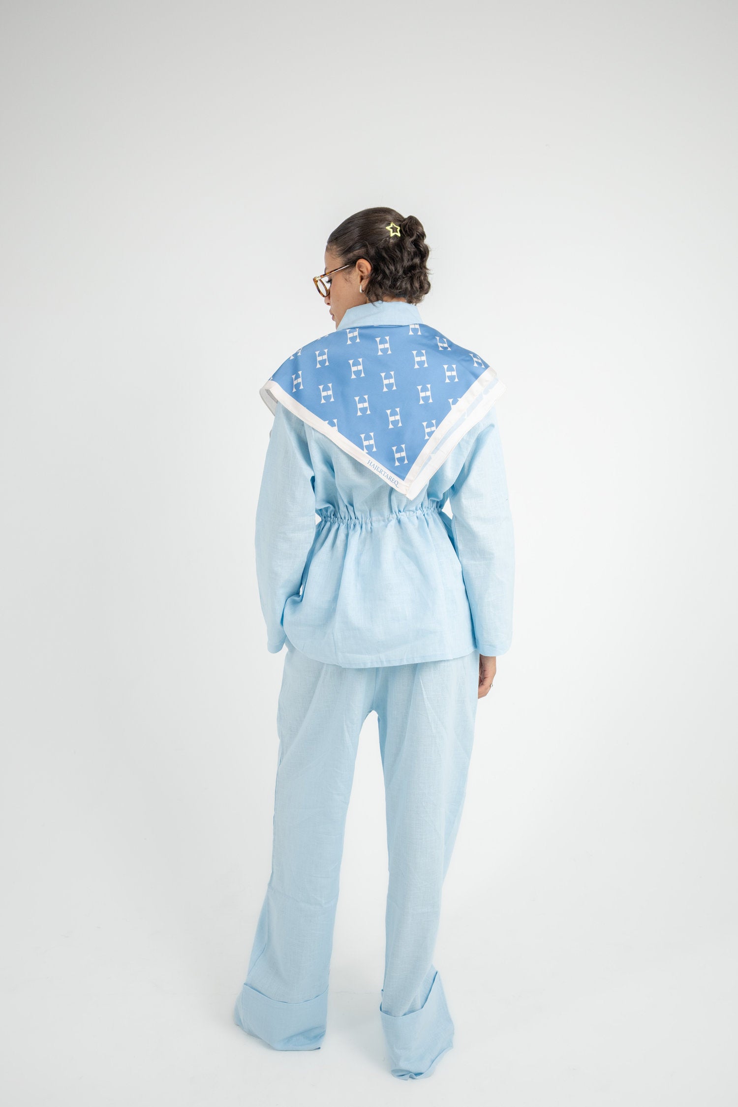 Structured Linen Set - Baby Blue