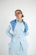 Structured Linen Set - Baby Blue