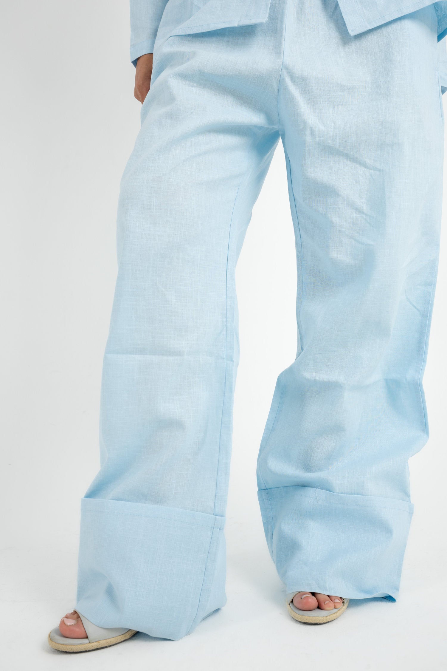 Structured Linen Set - Baby Blue