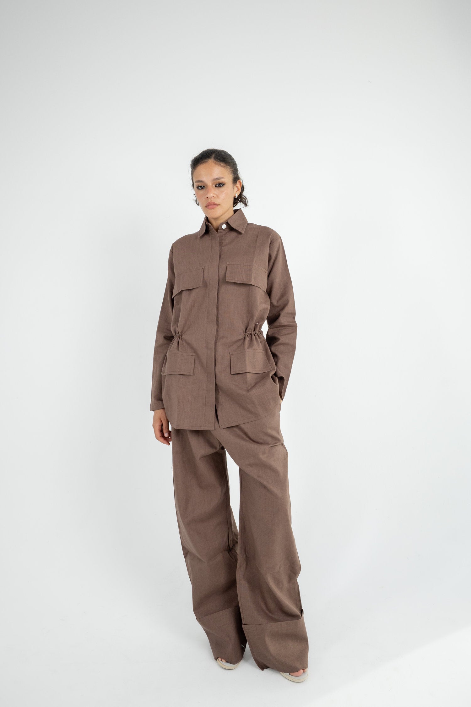Structured Linen Set - Brown Main image