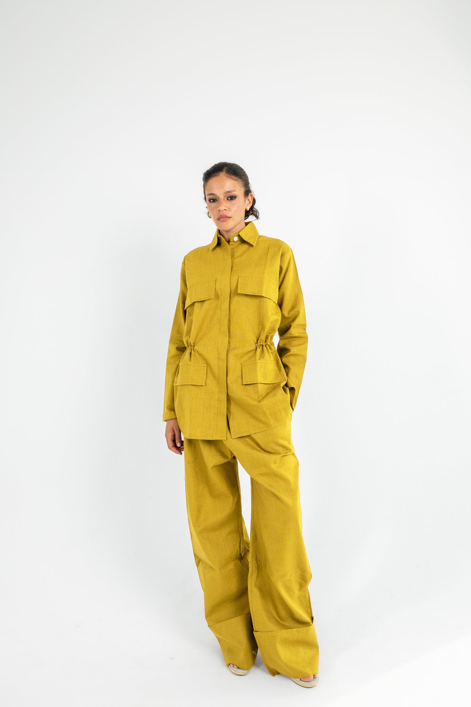 Structured Linen Set - Pistachio