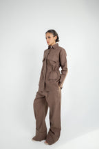 Structured Linen Set - Brown