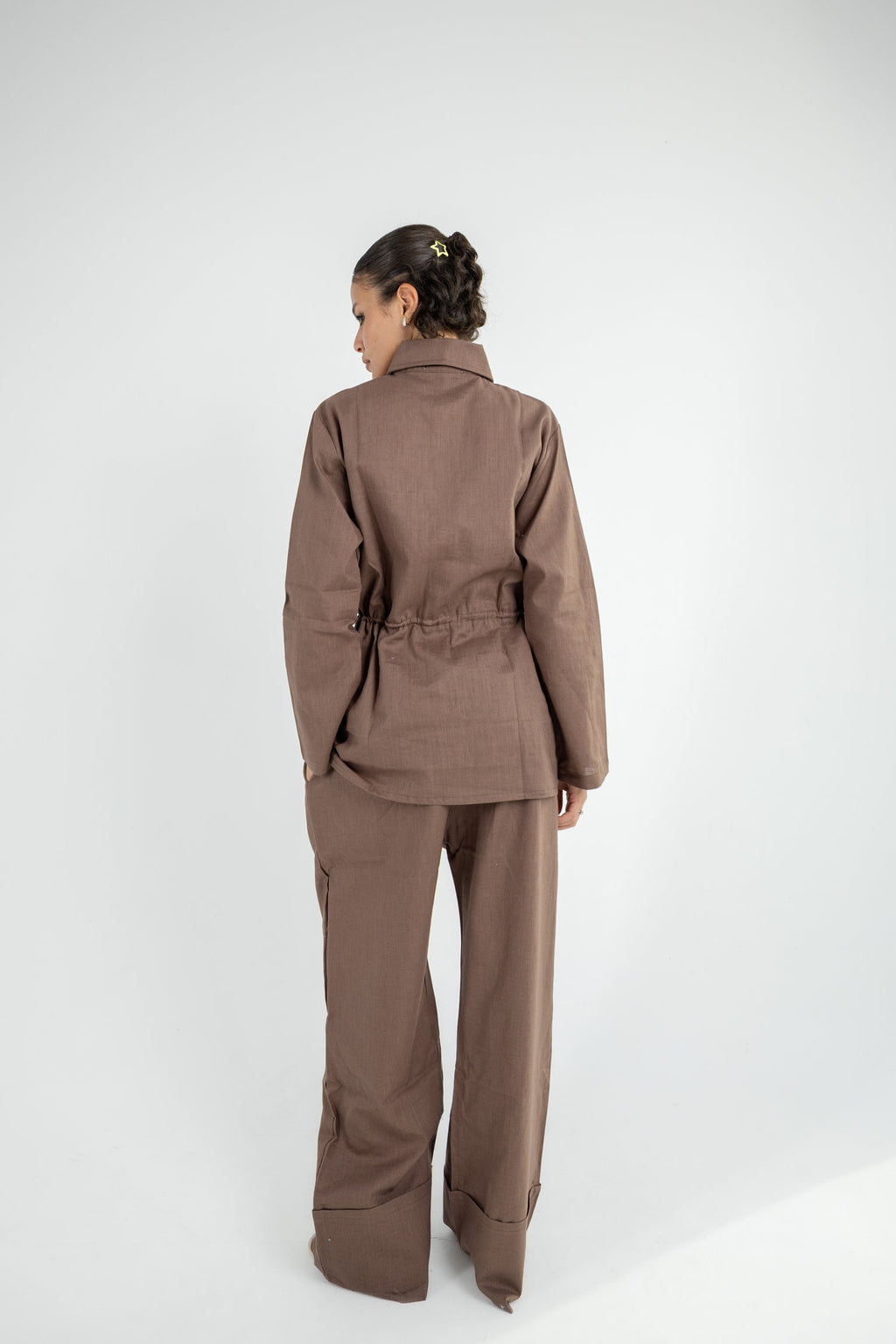 Structured Linen Set - Brown
