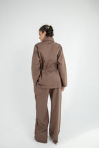 Structured Linen Set - Brown