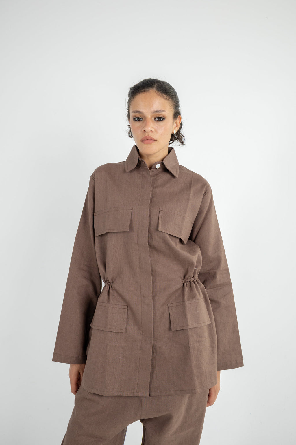 Structured Linen Set - Brown