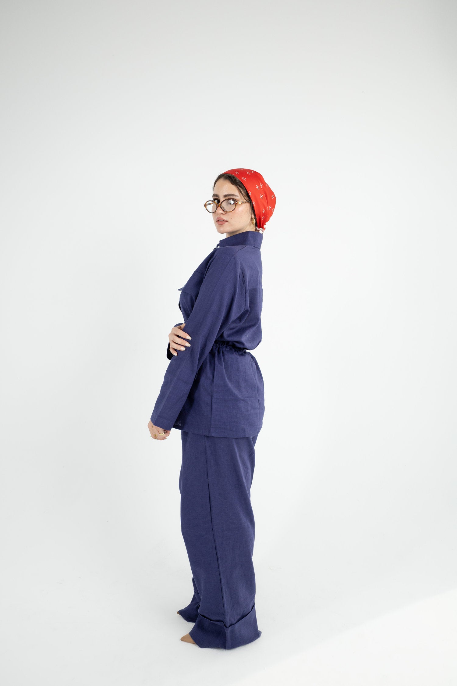 Structured Linen Set - Blue