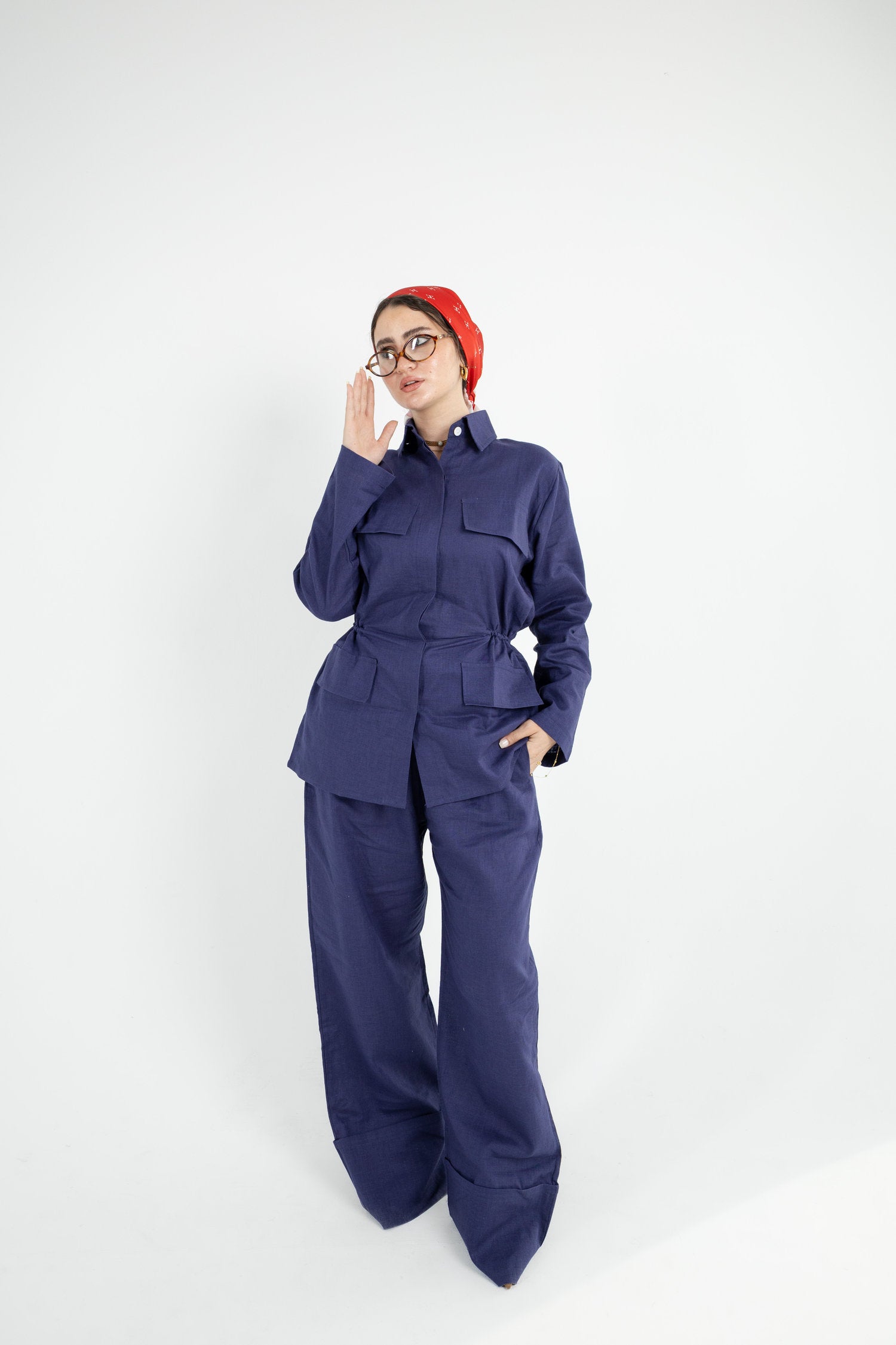 Structured Linen Set - Blue Main image