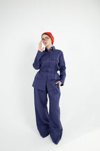 Structured Linen Set - Blue