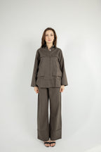 Structured Linen Set - Olive