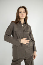 Structured Linen Set - Olive