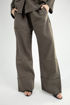 Structured Linen Set - Olive