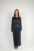 Polka Dot Satin Set - Black